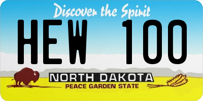 ND license plate HEW100