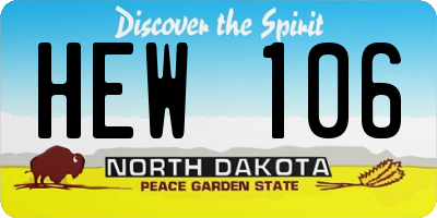 ND license plate HEW106