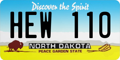 ND license plate HEW110