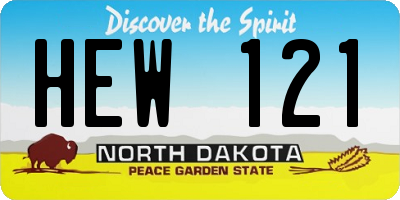 ND license plate HEW121