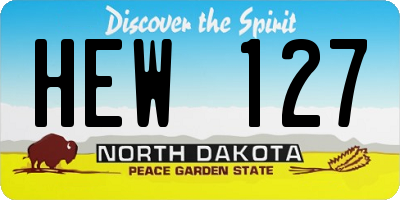 ND license plate HEW127