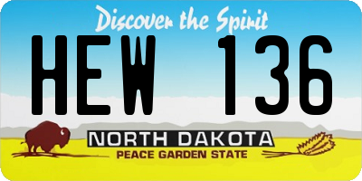 ND license plate HEW136