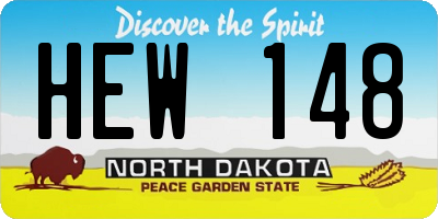 ND license plate HEW148
