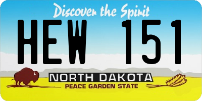 ND license plate HEW151
