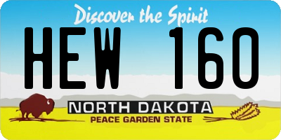 ND license plate HEW160