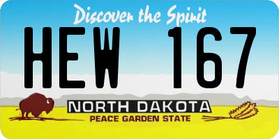 ND license plate HEW167