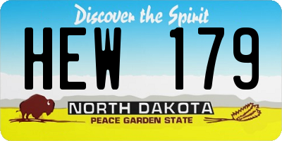 ND license plate HEW179