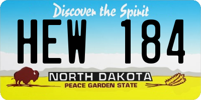 ND license plate HEW184