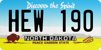 ND license plate HEW190