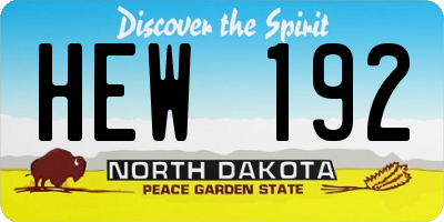 ND license plate HEW192