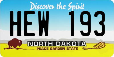 ND license plate HEW193