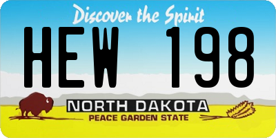ND license plate HEW198