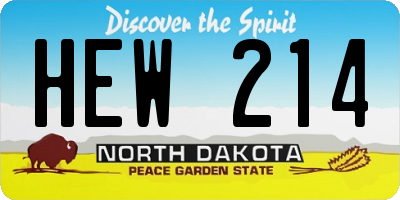 ND license plate HEW214