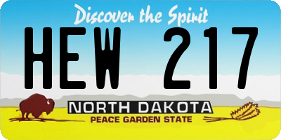 ND license plate HEW217