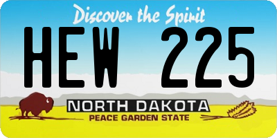 ND license plate HEW225