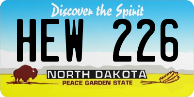 ND license plate HEW226