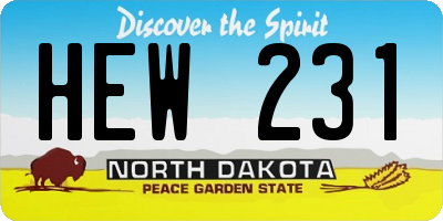 ND license plate HEW231