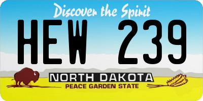 ND license plate HEW239