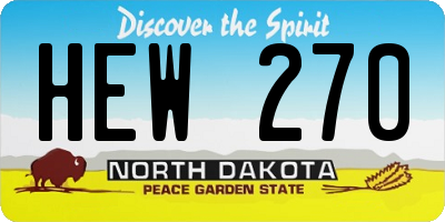 ND license plate HEW270