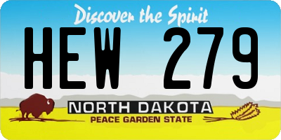 ND license plate HEW279