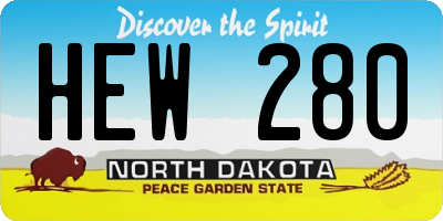 ND license plate HEW280