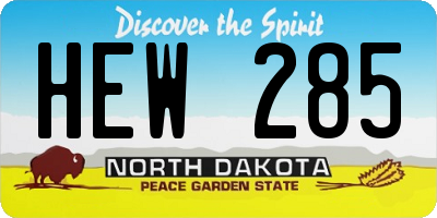 ND license plate HEW285
