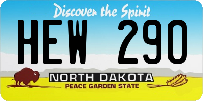 ND license plate HEW290