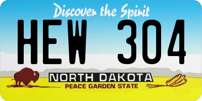 ND license plate HEW304