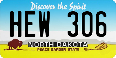 ND license plate HEW306