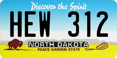 ND license plate HEW312