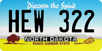 ND license plate HEW322
