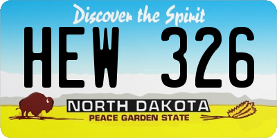 ND license plate HEW326