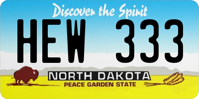 ND license plate HEW333