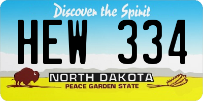 ND license plate HEW334