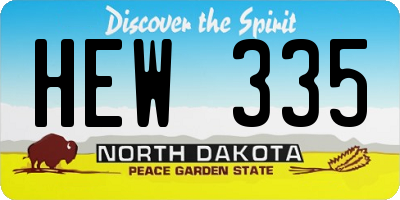 ND license plate HEW335