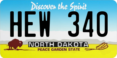 ND license plate HEW340