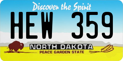 ND license plate HEW359