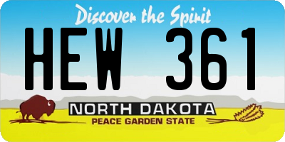ND license plate HEW361
