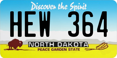 ND license plate HEW364