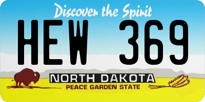 ND license plate HEW369