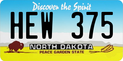 ND license plate HEW375