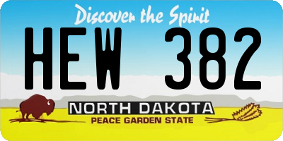 ND license plate HEW382