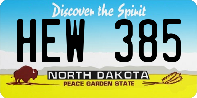 ND license plate HEW385