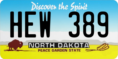 ND license plate HEW389