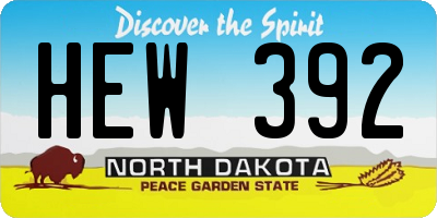 ND license plate HEW392