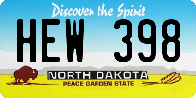 ND license plate HEW398