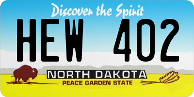 ND license plate HEW402
