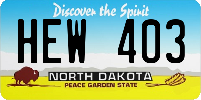 ND license plate HEW403