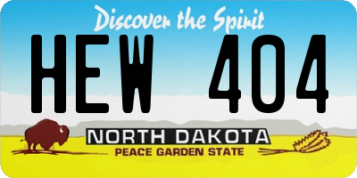 ND license plate HEW404