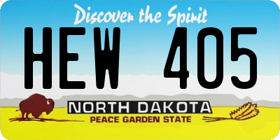 ND license plate HEW405